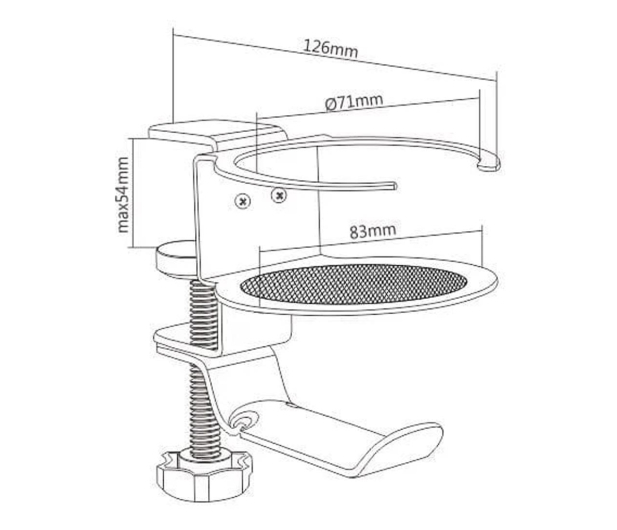 Spacetronik Uchwyt na słuchawki i kubek do biurka SPB-020S Srebrny - 1153990 - zdjęcie 3